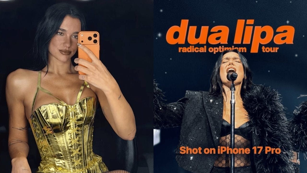 Dua Lipa testa o iPhone 17 Pro e mostra seu passeio nas redes sociais.