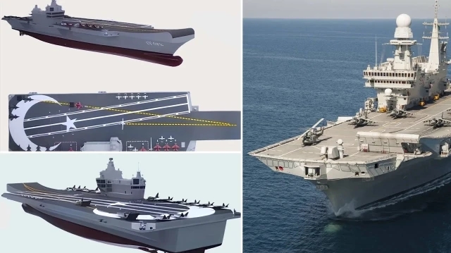 Türkiye's National Aircraft Carrier: Rising with a 10,000-nautical-mile range and 40 MW of power
