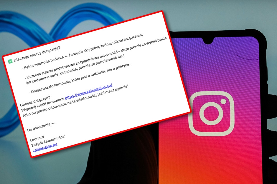 Polish influencers were encouraged to post about the campaign. In the background, money for reach