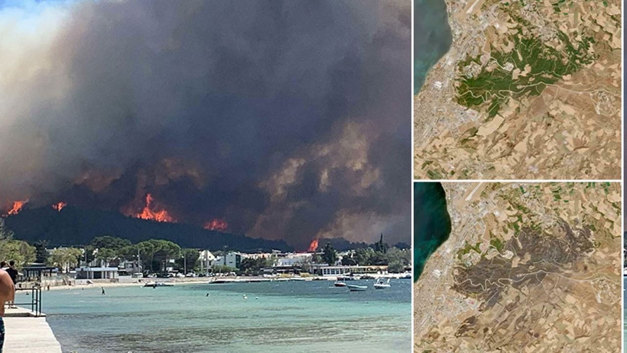 The extent of the fires in Çanakkale was revealed by satellite photos.