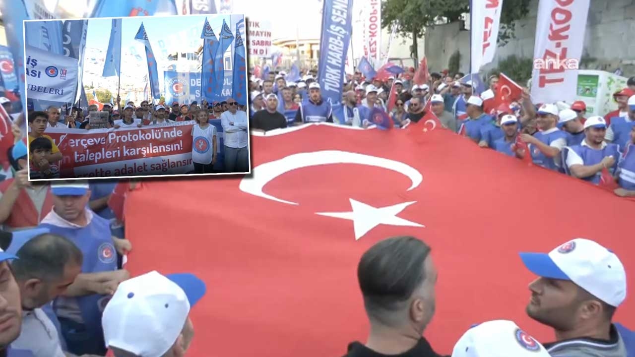 Manifestation des travailleurs turcs contre l'augmentation des salaires ! Les travailleurs ont afflué devant les bureaux de l'AKP dans 81 provinces.