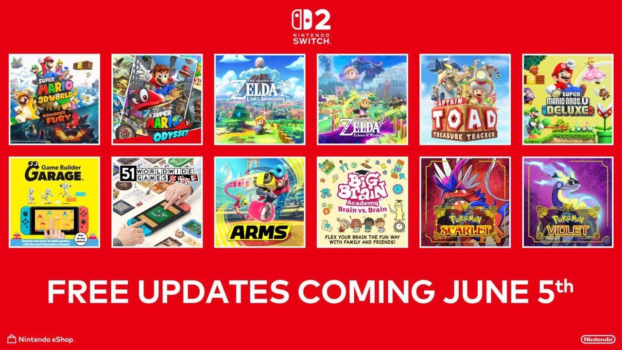 Nintendo, free Switch 2 upgrade for 12 games: here's which ones